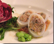魚介を詰めた小やりいか　ガスパチョソース